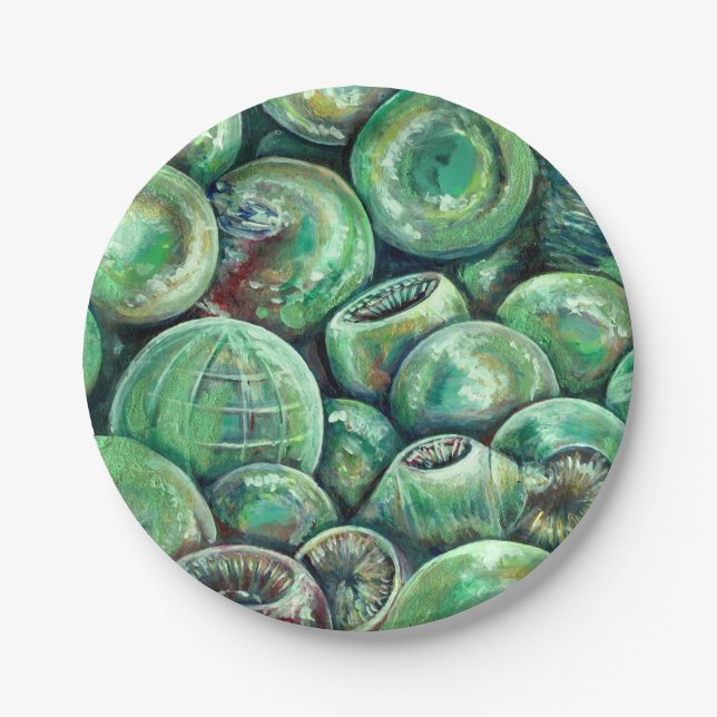 Green Christmas Balls Paper Plates (Front)