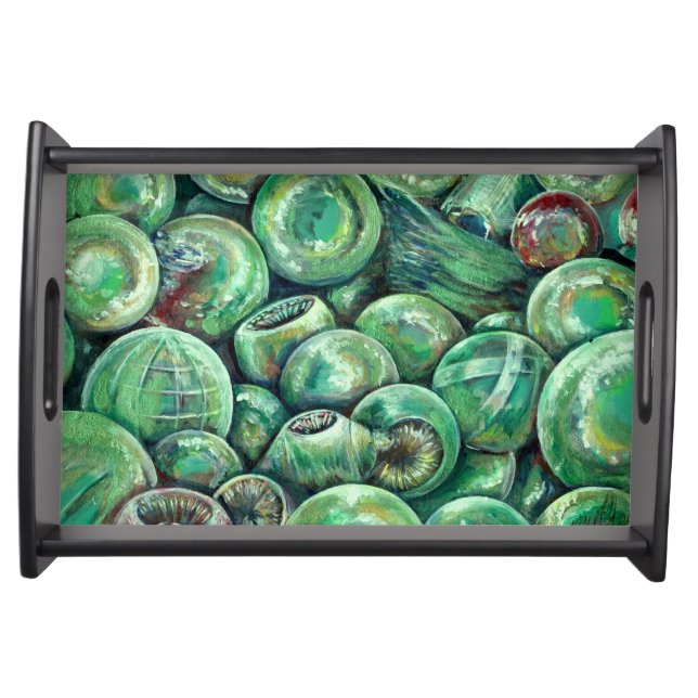 Green Christmas Balls Serving Tray (Front)