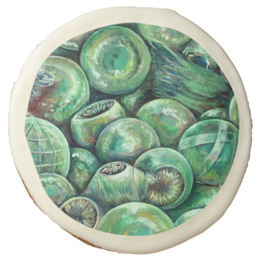 Green Christmas Balls Sugar Cookie (Front)