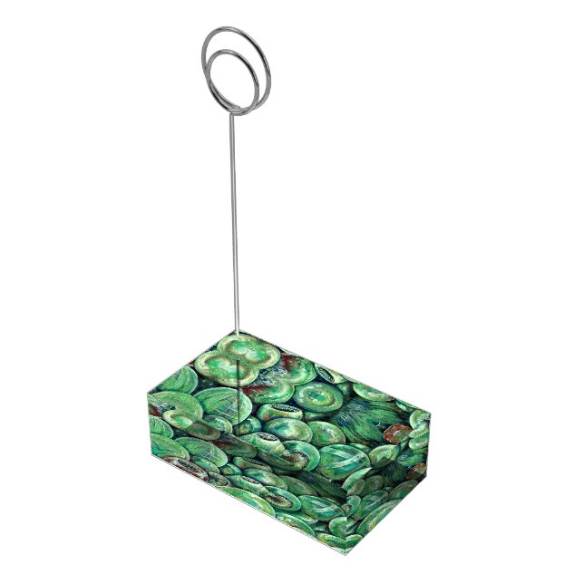 Green Christmas Balls Table Card Holder (Corner)