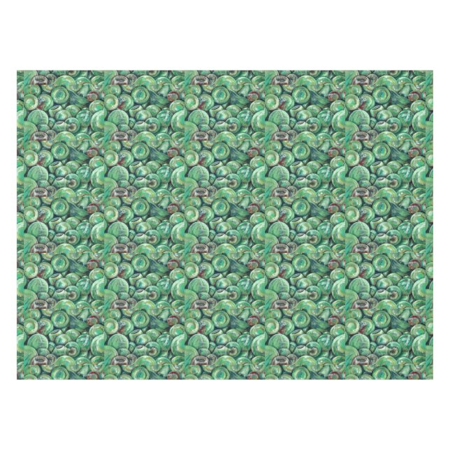 Green Christmas Balls Tablecloth (Front (Horizontal))