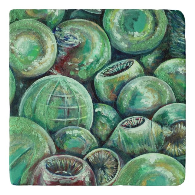 Green Christmas Balls Trivet (Front)