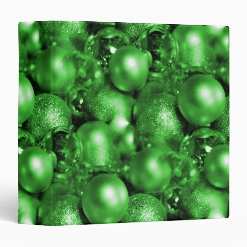 Green Christmas Baubles 3 Ring Binder