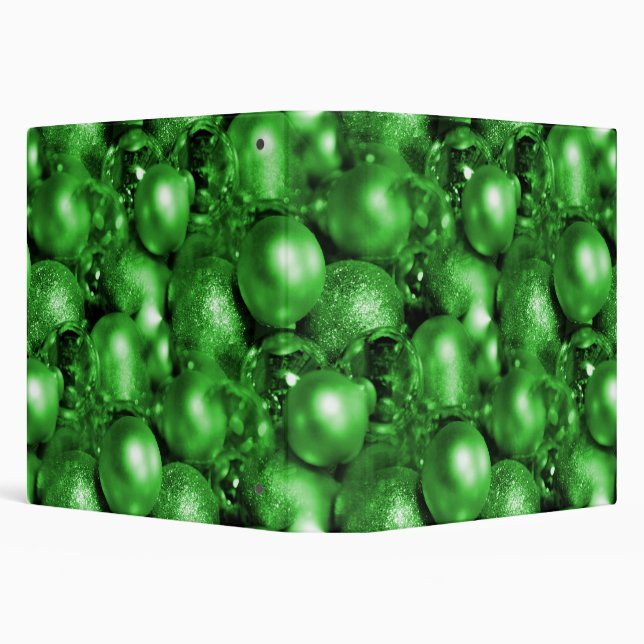 Green Christmas Baubles 3 Ring Binder (Background)