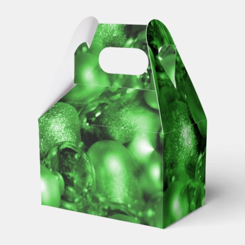 Green Christmas Baubles Favor Boxes