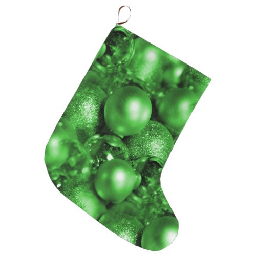 Green Christmas Baubles Large Christmas Stocking