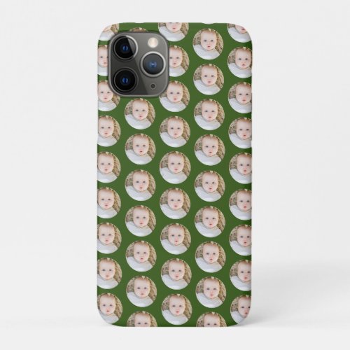 Green Christmas Birthday Personalized photo iPhone 11 Pro Case