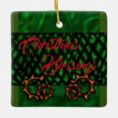 Green Christmas Blessings Ornament (Front)