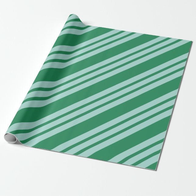 Green Christmas Candy Wrapping Paper (Unrolled)