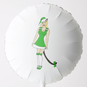 Green Christmas catgirl Balloon