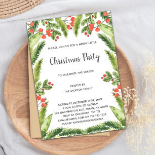 Green Christmas Christmas Invitations