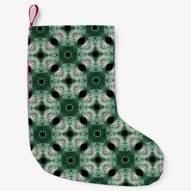 Green Christmas Colors Pattern Small Christmas Stocking (Front)