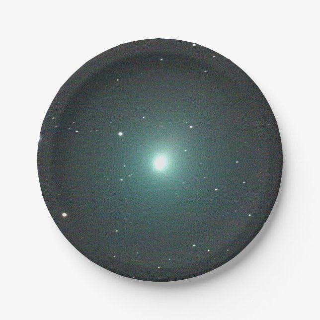 Green Christmas Comet 46P/Wirtanen Paper Plates (Front)