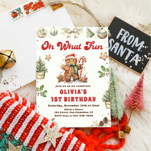 Green Christmas Cookie Birthday Party Oh What Fun Invitation