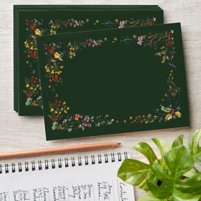 Green Christmas Corporate Party Matching Envelopes (Stacked)