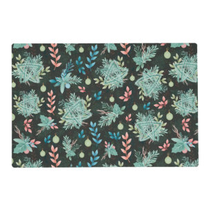 Green Christmas Decorations Seamless Pattern Placemat