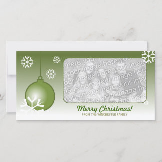 Green Christmas Decorative Ball Holiday Card