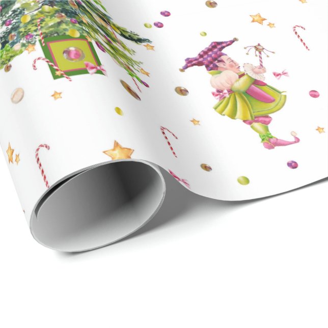 Green Christmas Elf gift wrap by Tonkinson (Roll Corner)