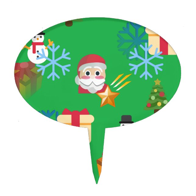 green christmas emoji cake topper (Front)