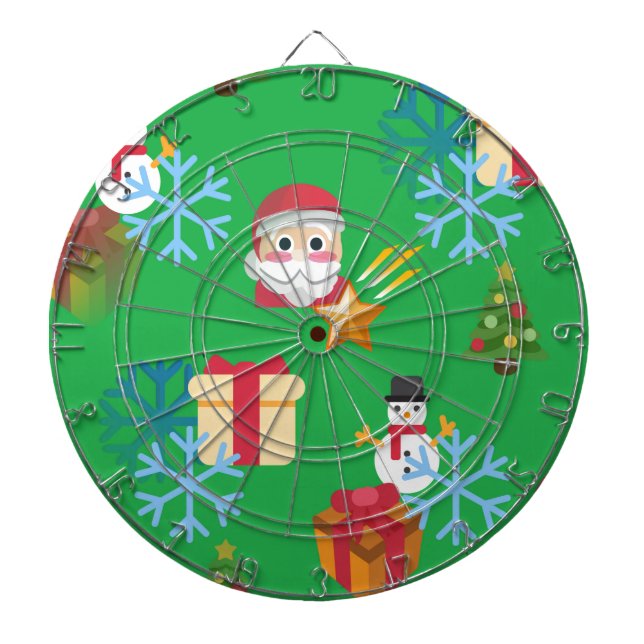 green christmas emoji dart board (Front)