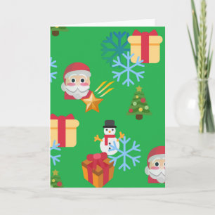 green christmas emoji holiday card