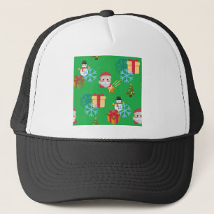 green christmas emoji trucker hat