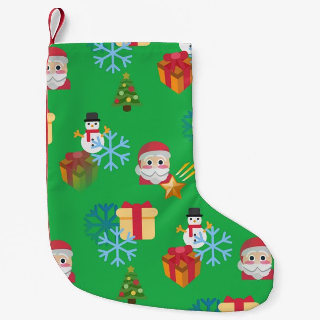 green christmas emoji xmas stocking (Front)