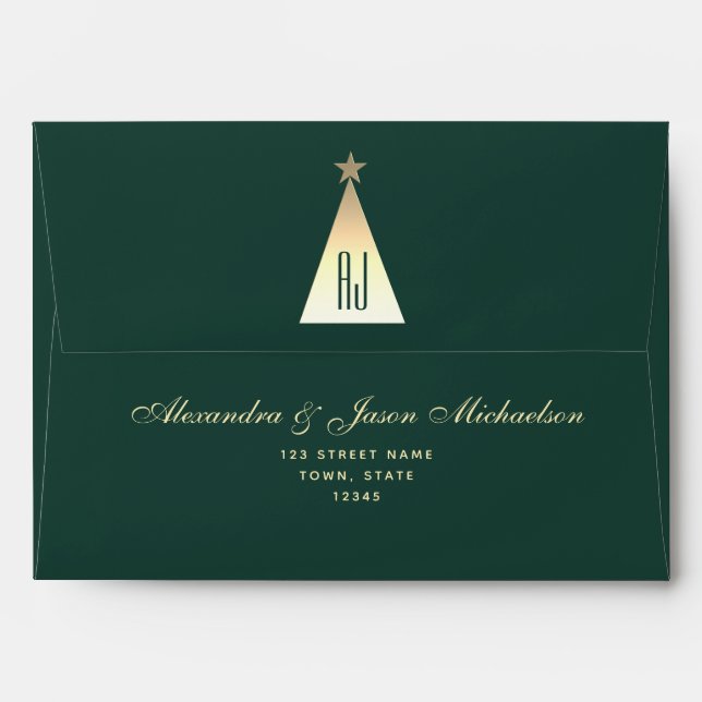 Green Christmas Envelope (Back (Top Flap))