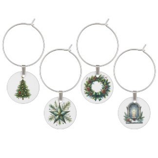 Green Christmas Festive Holiday Party Glass Marker