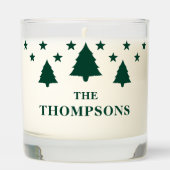 Green Christmas Fir Trees Custom Photo Template Scented Candle (Front)