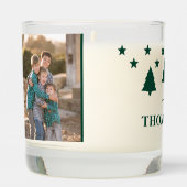 Green Christmas Fir Trees Custom Photo Template Scented Candle (Left)