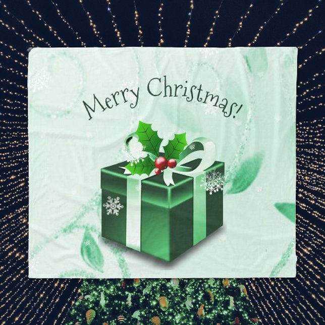 Green Christmas Gift Blanket (Green Christmas Gift Holiday Blanket)