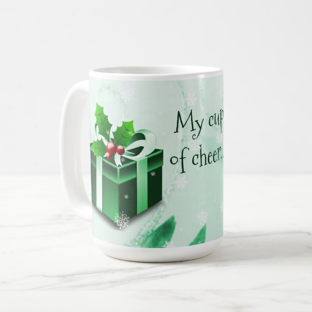 Green Christmas Gift Coffee Mug (Front Left)