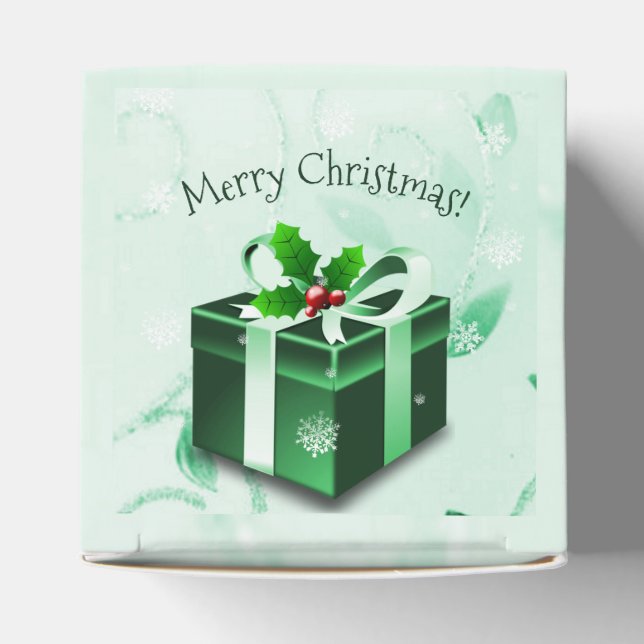Green Christmas Gift Favor Box (Top)