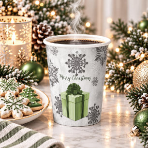 Green Christmas Gift Holiday Paper Cup
