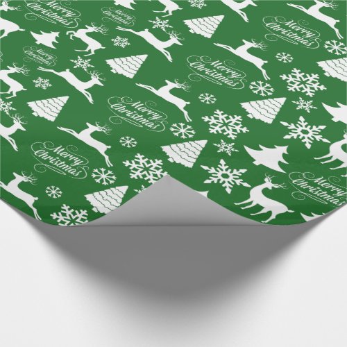 Green Christmas Holiday Wrapping Paper Gift Wrap