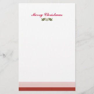 Green Christmas Holly Leaves Stationery