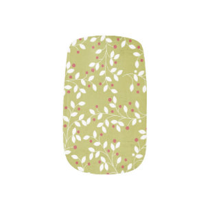 Green Christmas Holly Nail Art