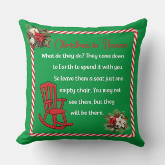 Green Christmas in heaven Throw Pillow