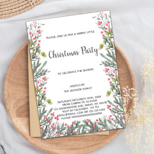 Green Christmas Invitations
