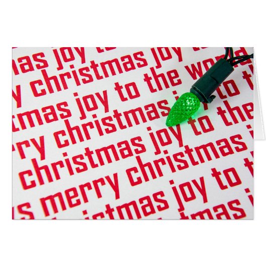 green Christmas light on paper Cards (Front Horizontal)