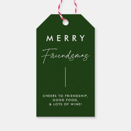 Green Christmas Merry Friendsmas Party Favors Gift Tags