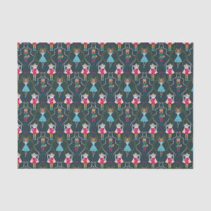 Green Christmas Nutcracker Pattern Tissue Paper