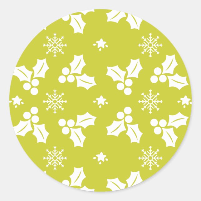 Green Christmas Ornaments Classic Round Sticker (Front)