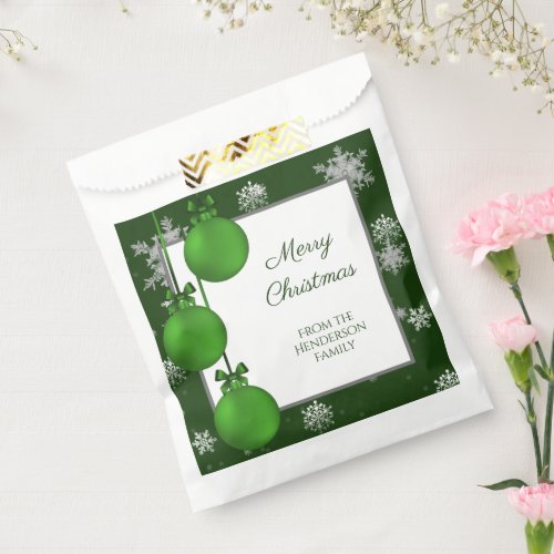 Green Christmas Ornaments Favor Bag