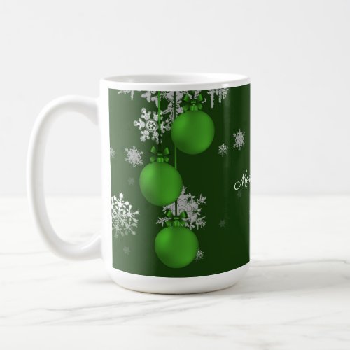 Green Christmas Ornaments Mug