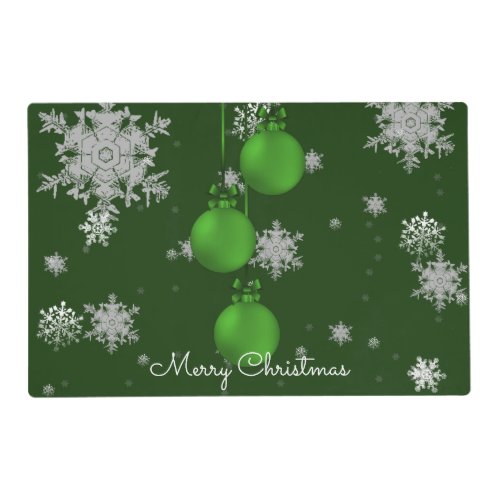 Green Christmas Ornaments Placemat