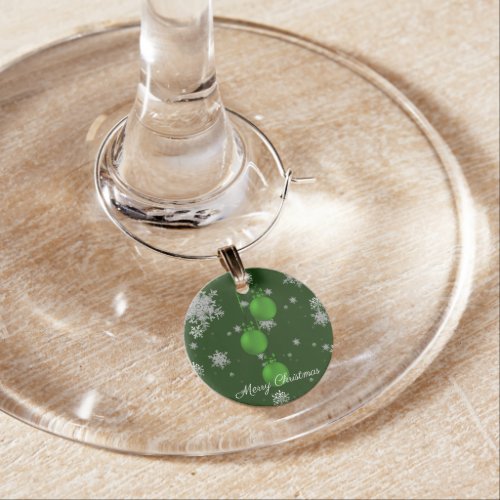 Green Christmas Ornaments Wine Charm