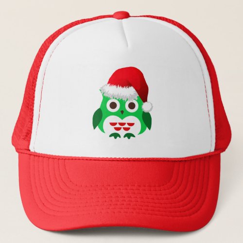 Green Christmas Owl Trend Trucker Hat