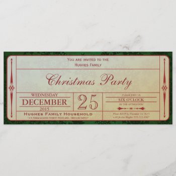 Green Christmas Party Invitation by Trifecta_Christmas at Zazzle